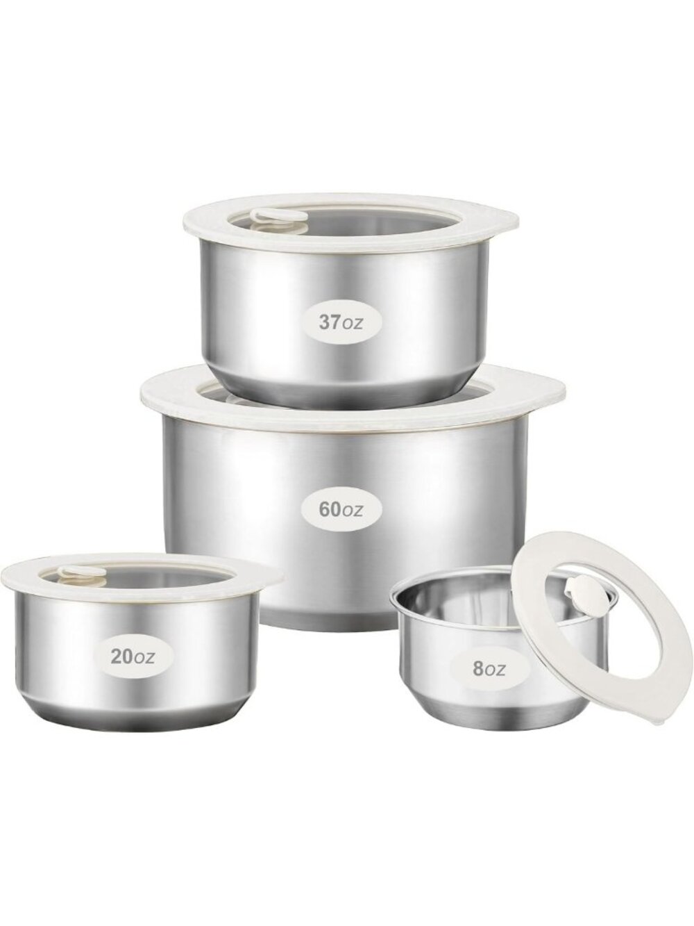 Airtight Stainless Steel Food Storage Containers Set of 4 - Leakproof, Microwave